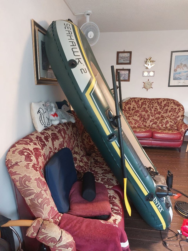 Inflatable Boat w/ 48" Oars + Manual, Foot & Electric Pumps - photo 3