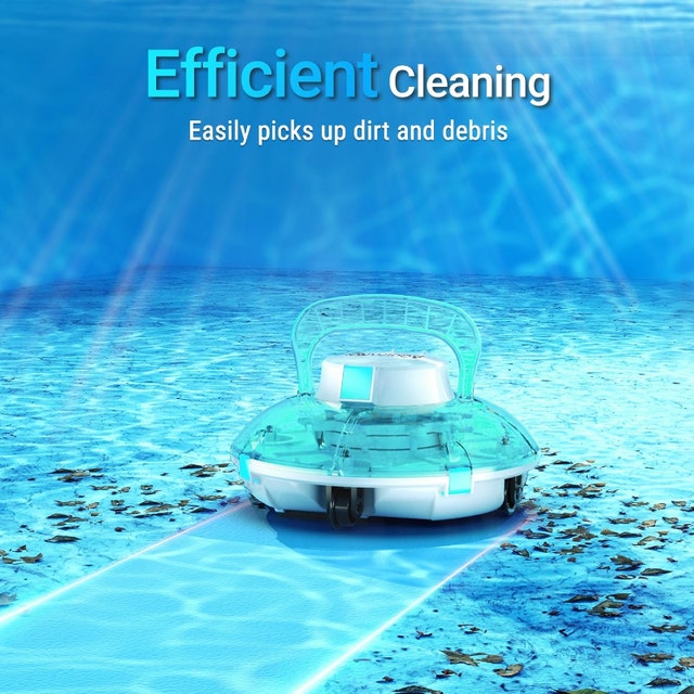 NEW Robotic Pool Vacuum Cordless Transparent Robot, flat floor - photo 3