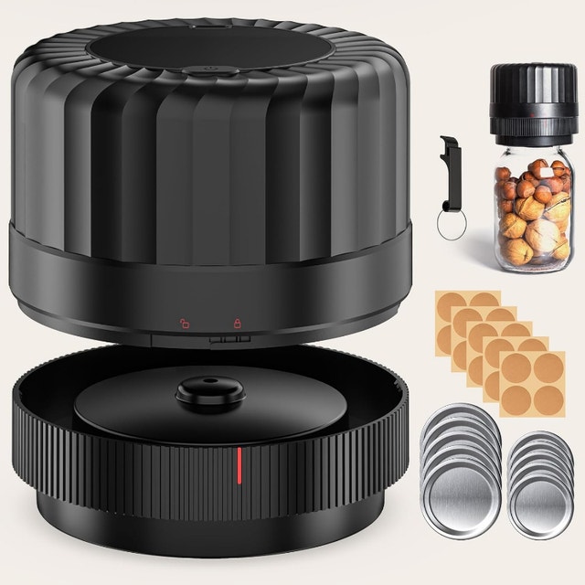 NEW Fully Rechargeable Mason Jar Vacuum Sealer Kit for pickling