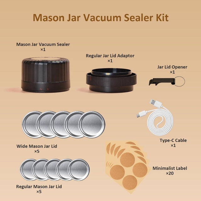 NEW Fully Rechargeable Mason Jar Vacuum Sealer Kit for pickling - photo 2