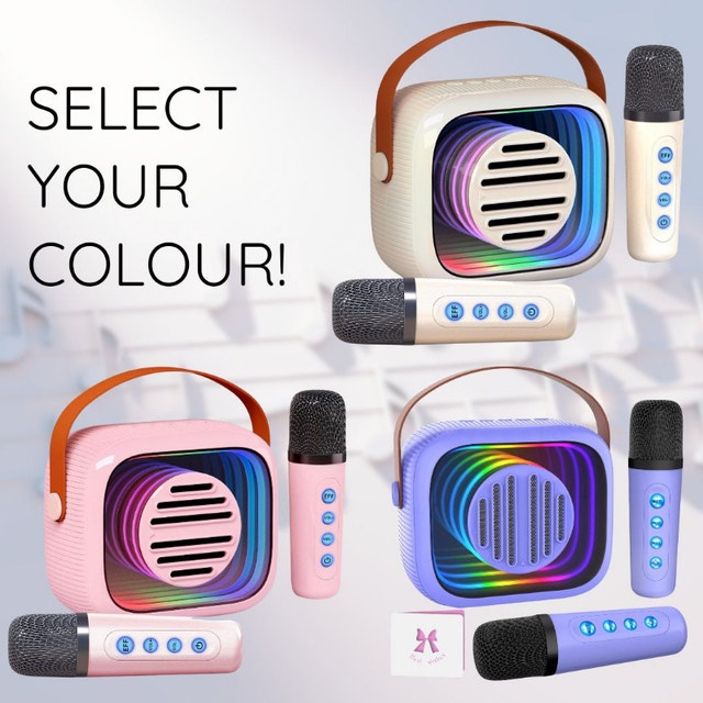 NEW Portable Karaoke Wireless Bluetooth Speaker w/ 2 Mics