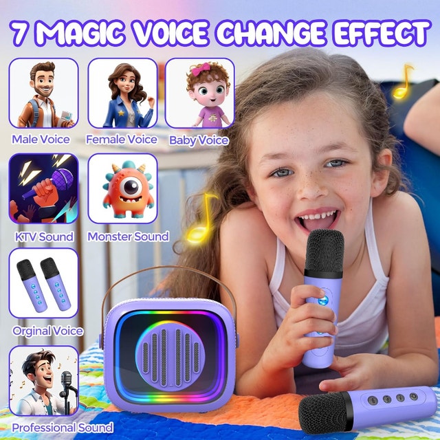 NEW Portable Karaoke Wireless Bluetooth Speaker w/ 2 Mics - photo 4