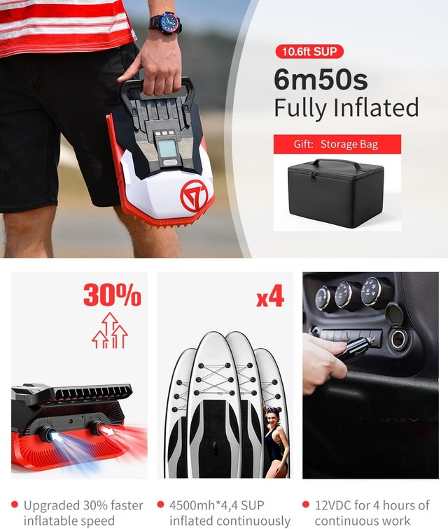 NEW Rechargeable Air Pump 22 PSI Inflate/Deflate 12V Car Connect - photo 5