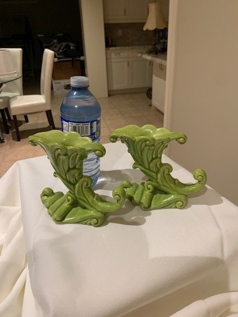 Vintage Royal Haeger Cornucopia Ceramic Candle Holders - photo 3