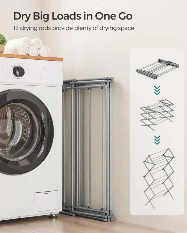 🔥 SONGMICS Foldable Clothes Drying Rack – Brand New in Box 🔥 - photo 3