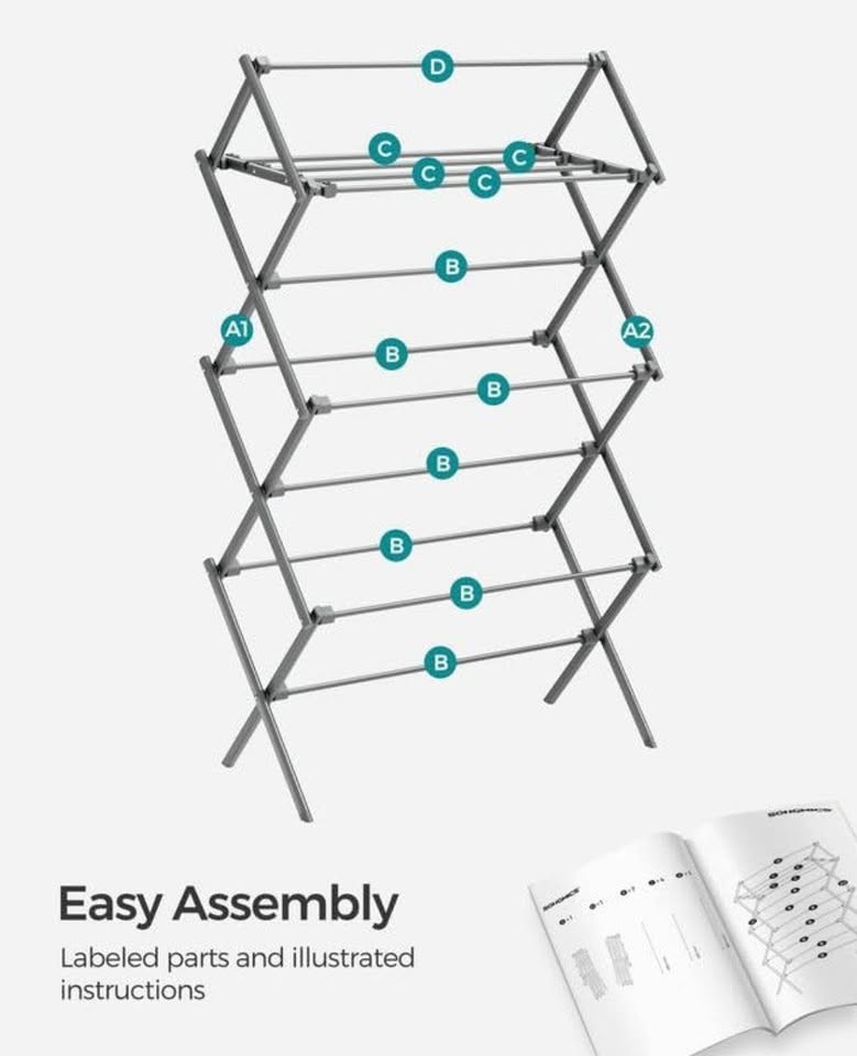 🔥 SONGMICS Foldable Clothes Drying Rack – Brand New in Box 🔥 - photo 4