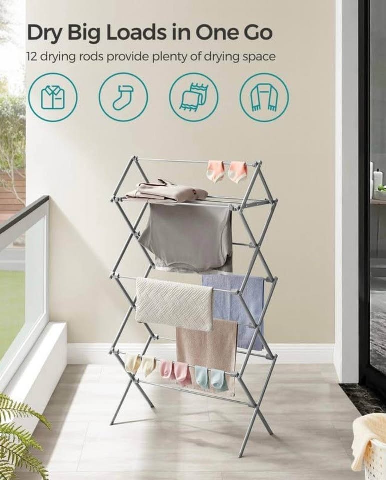 🔥 SONGMICS Foldable Clothes Drying Rack – Brand New in Box 🔥 - photo 5