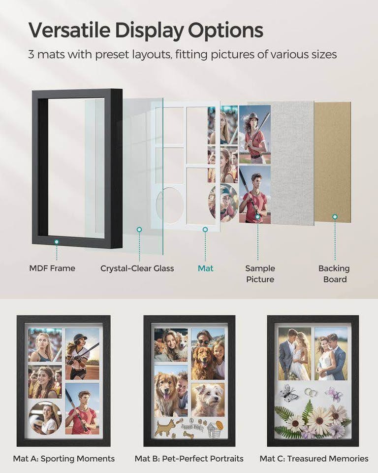 SONGMICS Shadow Box Frame – 1 Pack | New in Box - photo 3