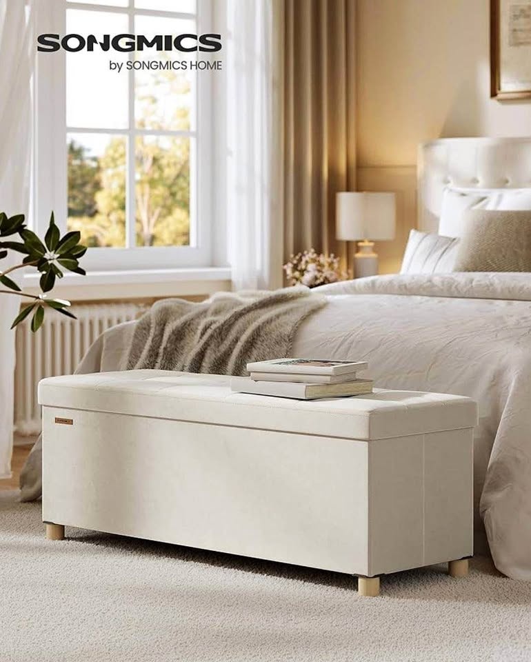SONGMICS Storage Ottoman Bench - Large Velvet NEW IN BOX