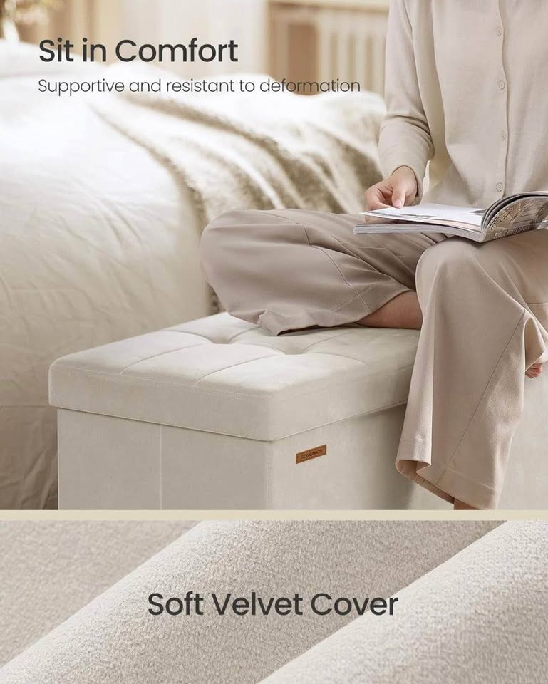 SONGMICS Storage Ottoman Bench - Large Velvet NEW IN BOX - photo 4