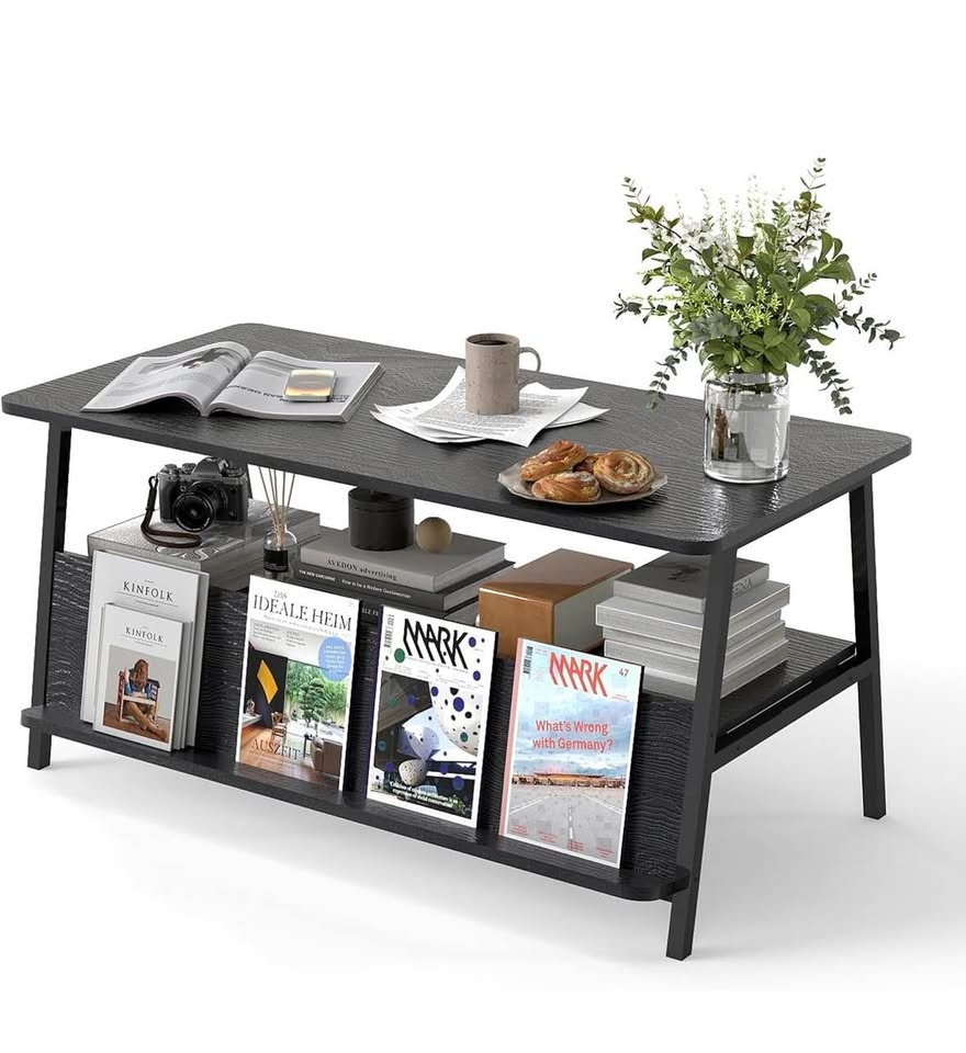 Black Coffee Table with Storage
