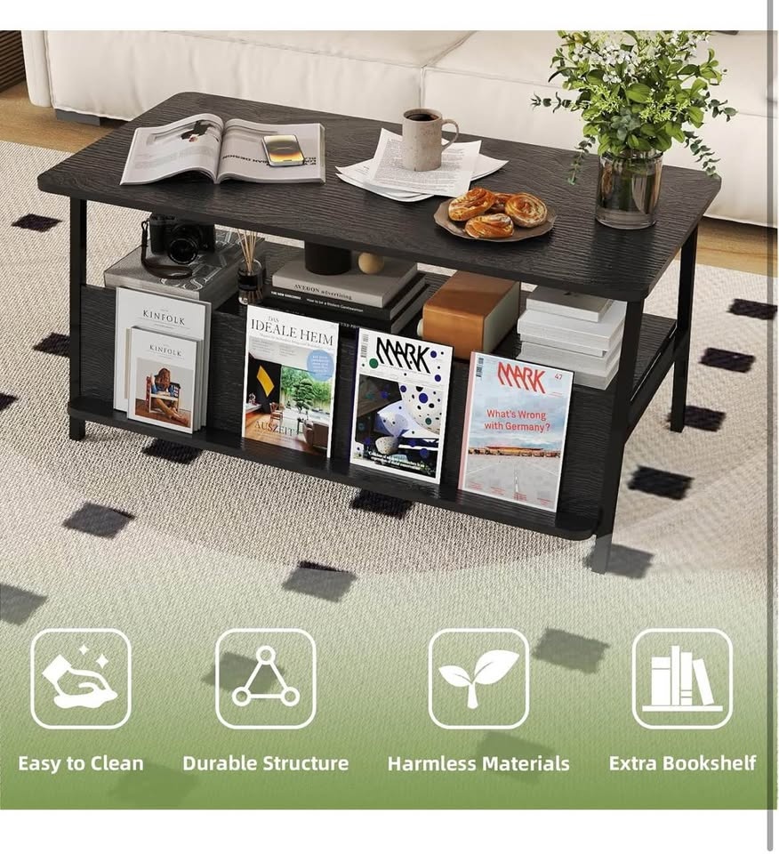Black Coffee Table with Storage - photo 5