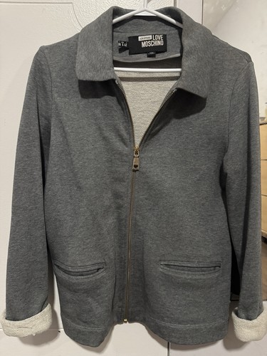 Moschino Charcoal Grey Zip-Up Women Jacket With Pockets - LOVE E - photo 4