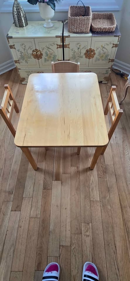 Wooden table made in Canada for kids