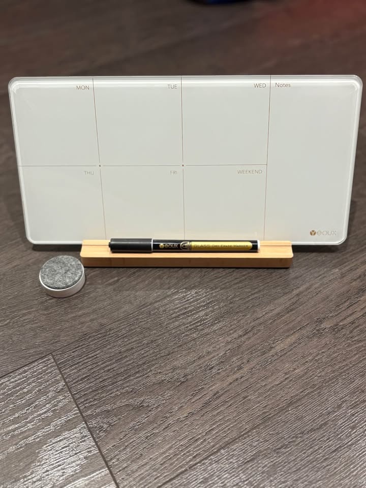 Glass Whiteboard for Desktop Weekly Planner