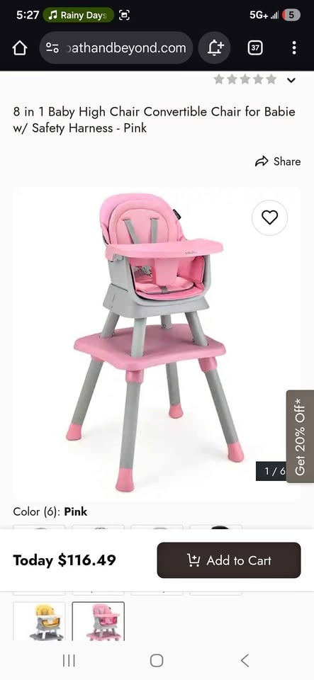 Adjustable Baby High Chair: 3-Position Tray