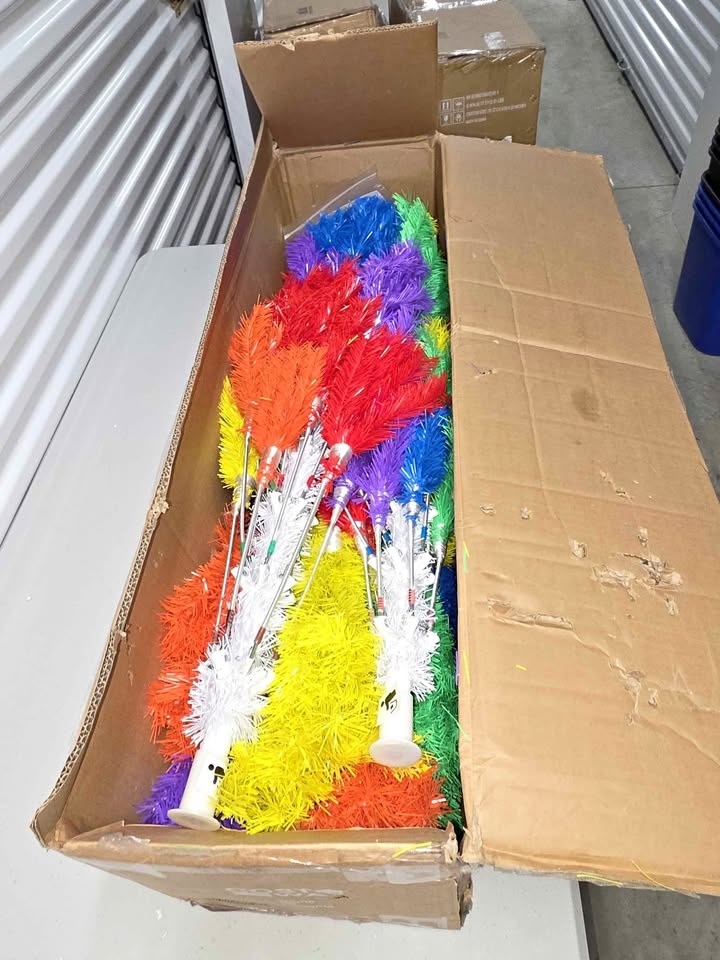 7 ft. Unlit Colorful Rainbow Full Fir Artificial Hinged Christma