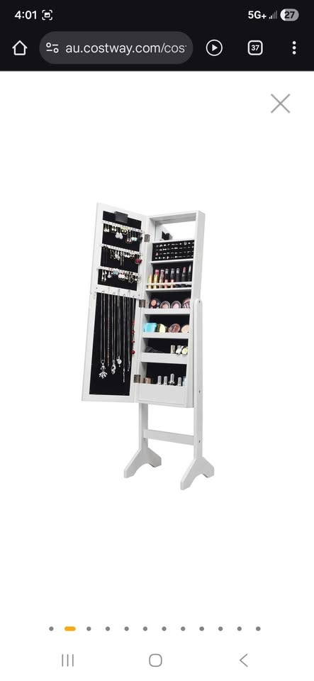 Standing Jewelry Armoire with 18 LED Lights and Mirror - photo 3