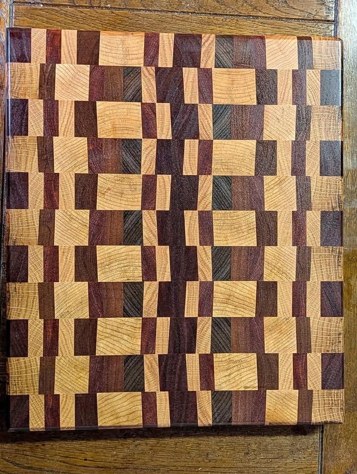 Custom End Grain Cutting Board - Brazilian Hardwood, Oak & Maple