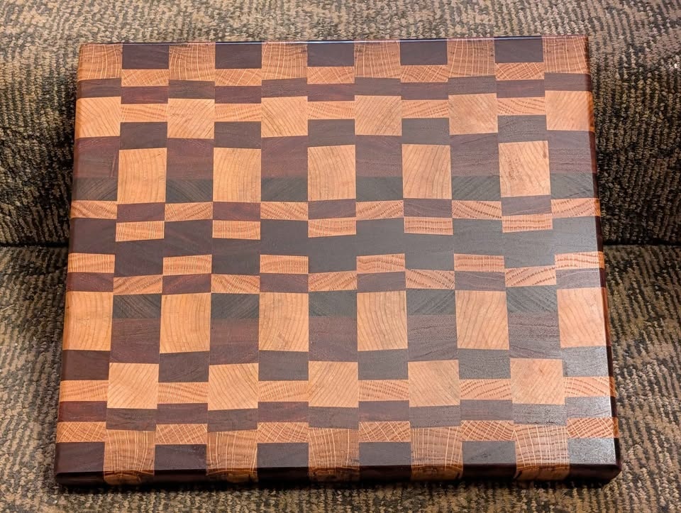 Custom End Grain Cutting Board - Brazilian Hardwood, Oak & Maple - photo 4