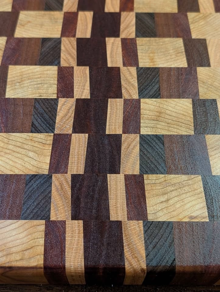 Custom End Grain Cutting Board - Brazilian Hardwood, Oak & Maple - photo 5