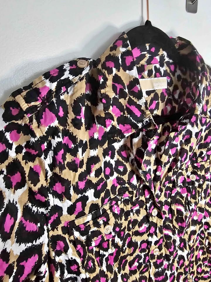 Size M Michael Kors Leopard Print Blouse