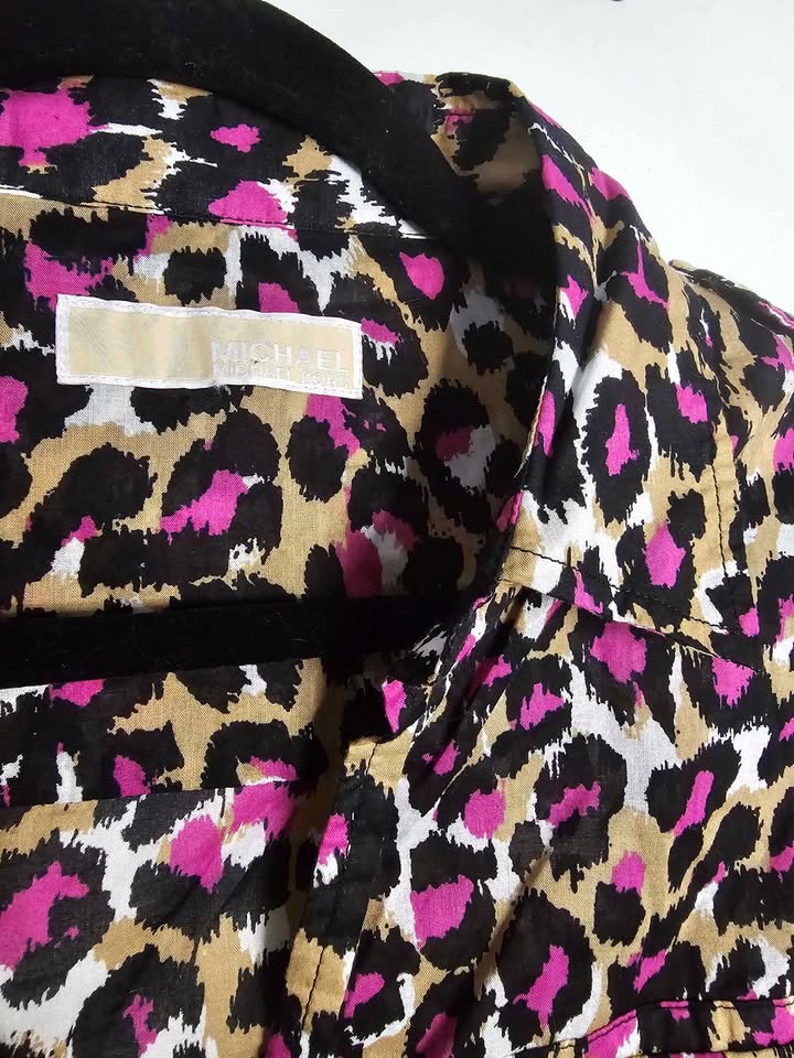 Size M Michael Kors Leopard Print Blouse - photo 4