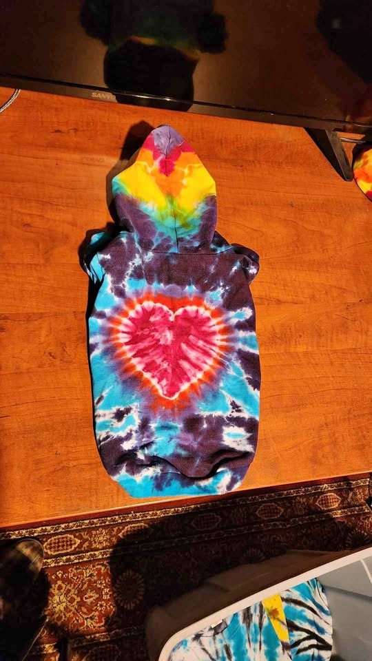 Tie Dye Dog Hoodie (Sizes S-XL)