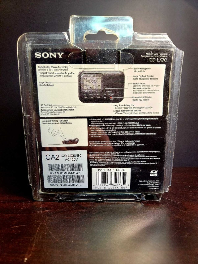 Sony ICD-LX30 Voice Recorder - Sealed - photo 3