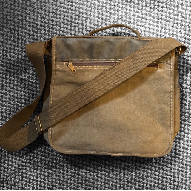 Diesel Canvas Messenger Bag – Y2K Military Style, Khaki Green - photo 3
