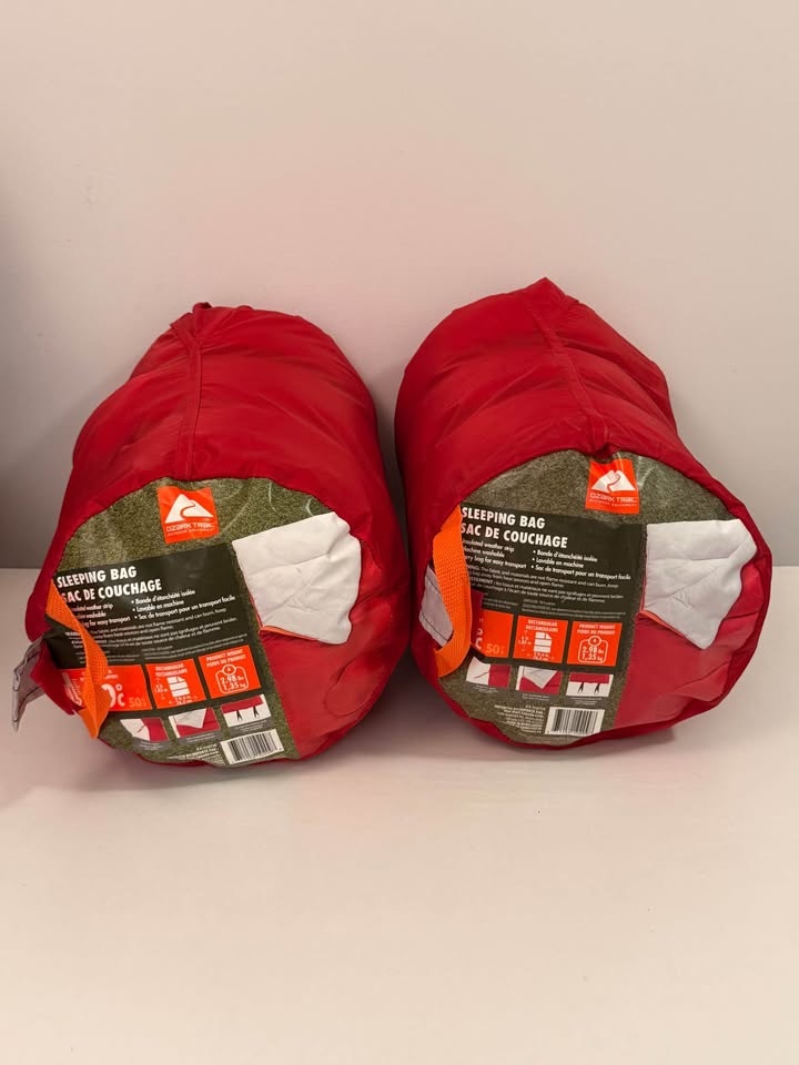 2x Ozark Trail Sleeping Bags (10°C/50°F) + Carry Bags