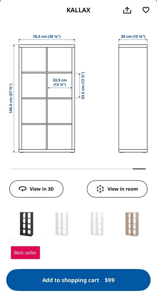 IKEA KALLAX 2x4 Shelf Unit (8 Cubes) - photo 4