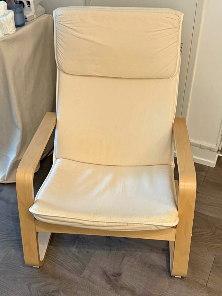 IKEA Armchair + Cushion (Birch/Beige) - Moving Sale 🏠