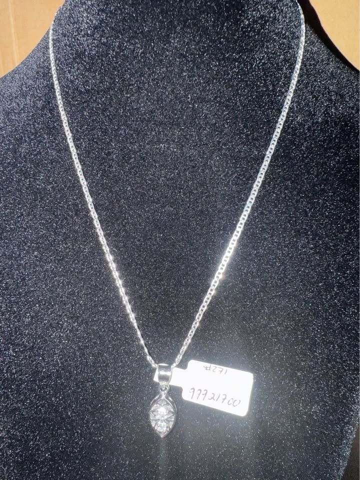 18 in Sterling Silver 925 Mariner Link Necklace w/ Evil Eye Pend - photo 2