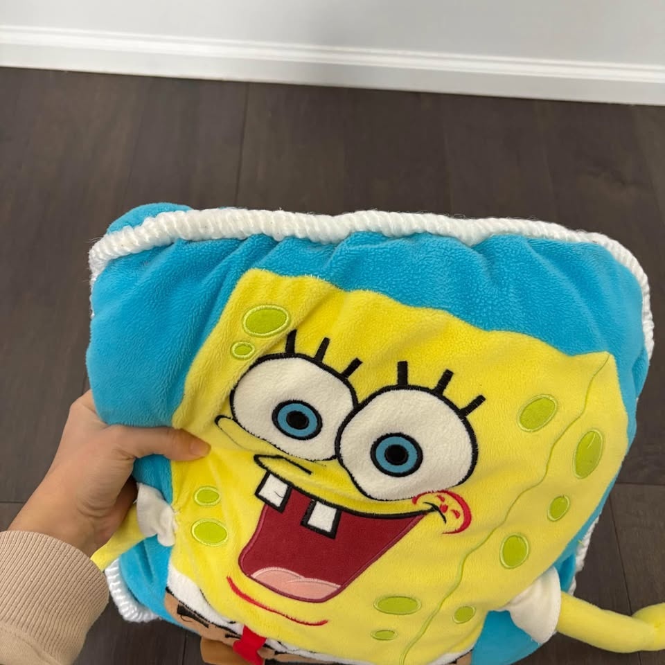 Vintage 3D SpongeBob SquarePants Plush Throw Pillow - photo 2