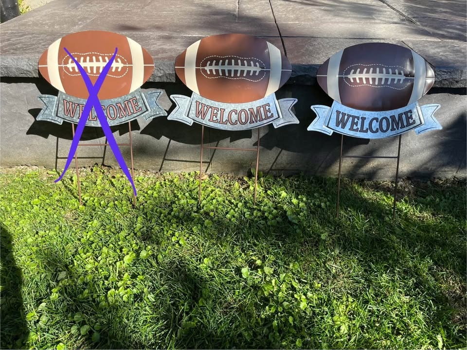 Brand New Metal Football Signs Great for Super Bowl $8 EACH