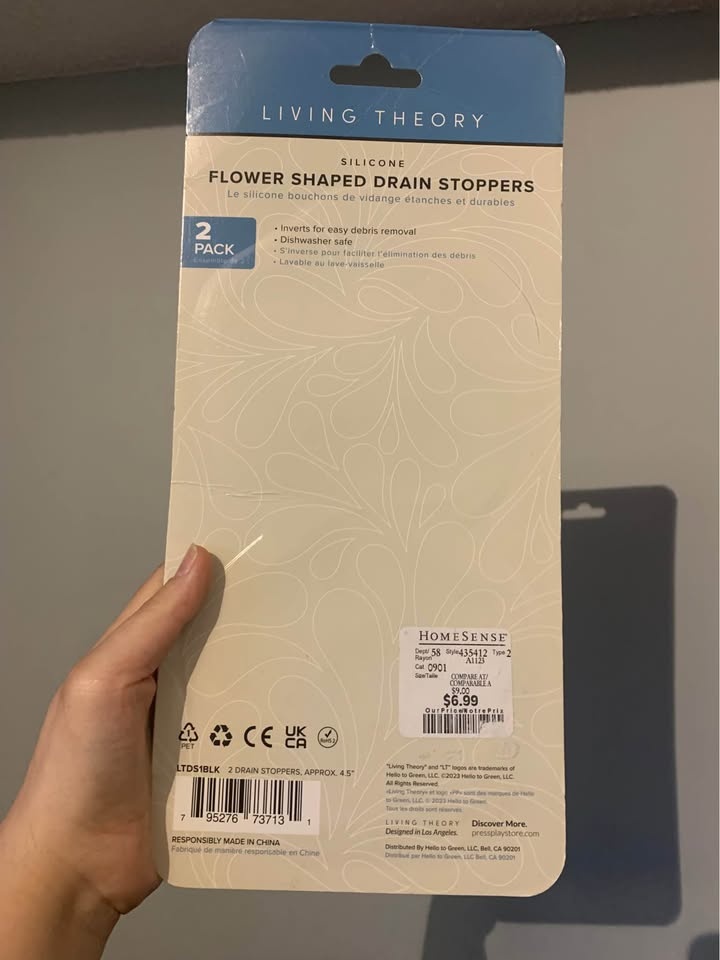 Silicone Flower Drain Stoppers - 2 Pack - photo 2