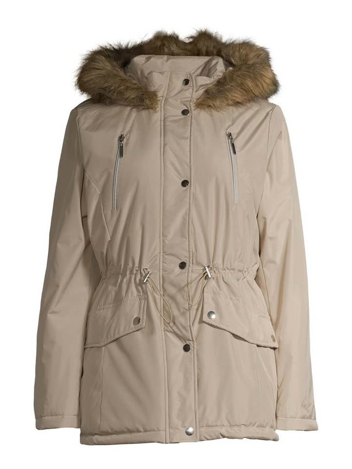 Big Chill Women's Heavy Coated Anorak With Faux Fur Hood Light T - photo 4