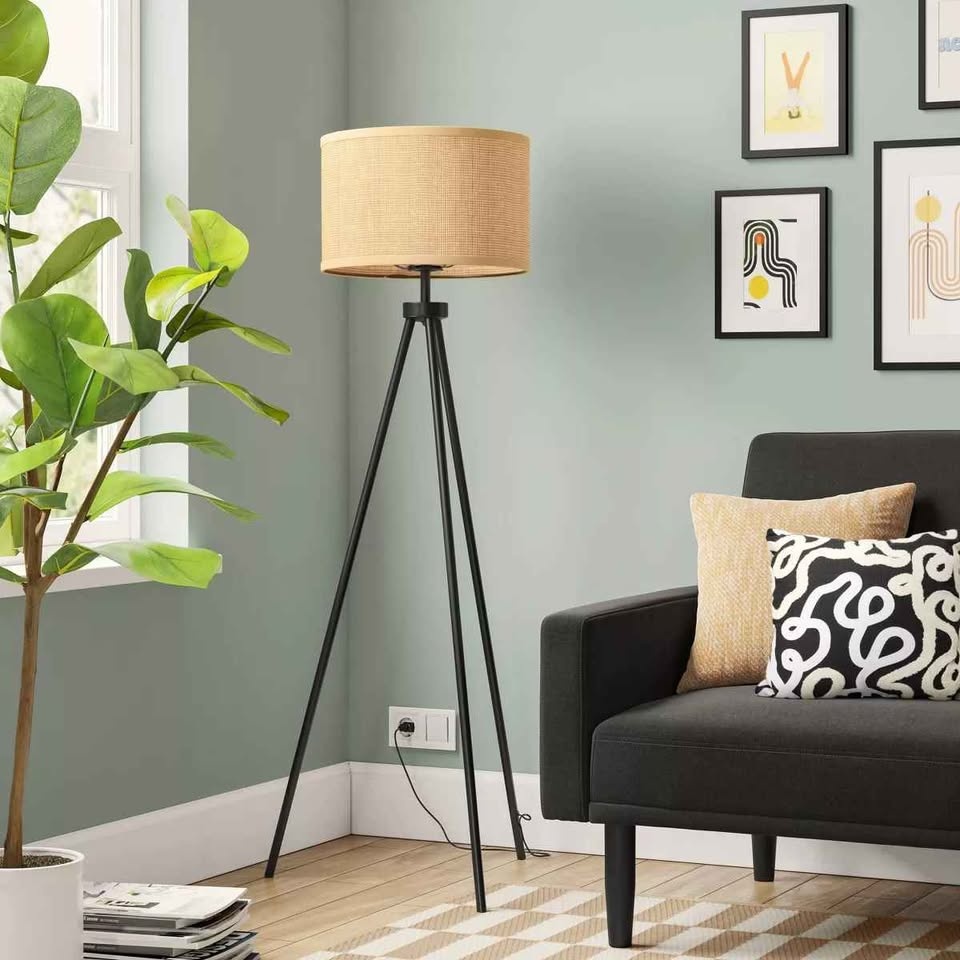 Tripod Floor Lamp with Shade Black - Room Essentials - photo 2