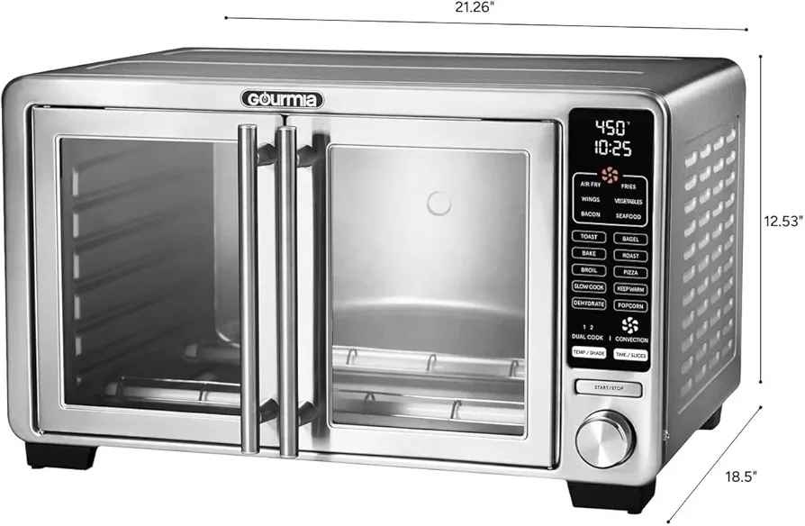 Gourmia XL Digital Air Fryer Toaster Oven French Doors - photo 2