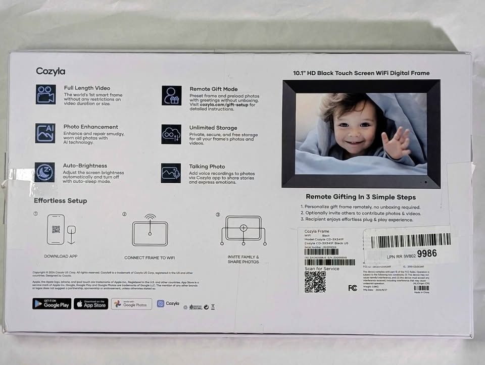 Cozyla Smart Digital Frame 10.1" Unlimited Storage - photo 2
