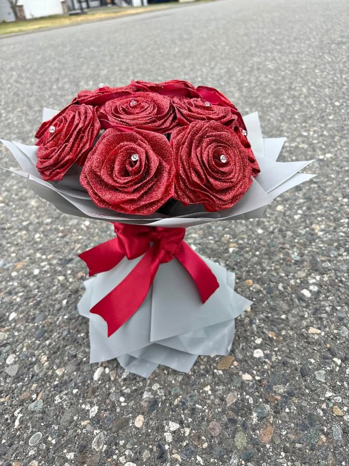 12 Count Glitter Eternal Rose Bouquet