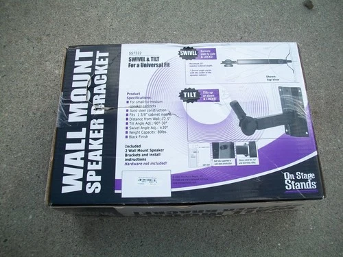 On Stage Stands SS7322B Speaker Wall Brackets - Pair - photo 2