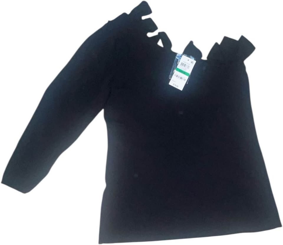 I.N.C. One Sleeve Blouse - Black - Size L - photo 2