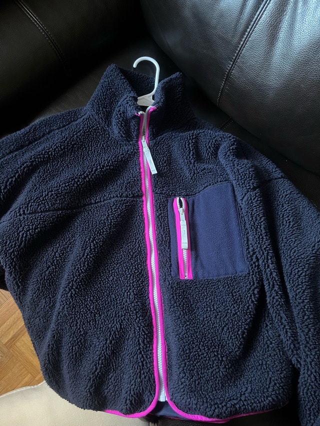 Gap Fleece Jacket - Navy Blue/Pink Trim - Medium