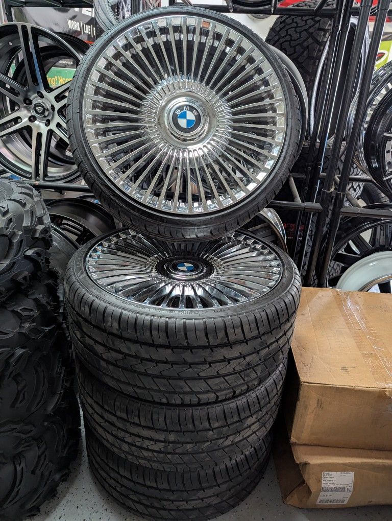 22" Staggered Wheels for BMW W Floating Caps