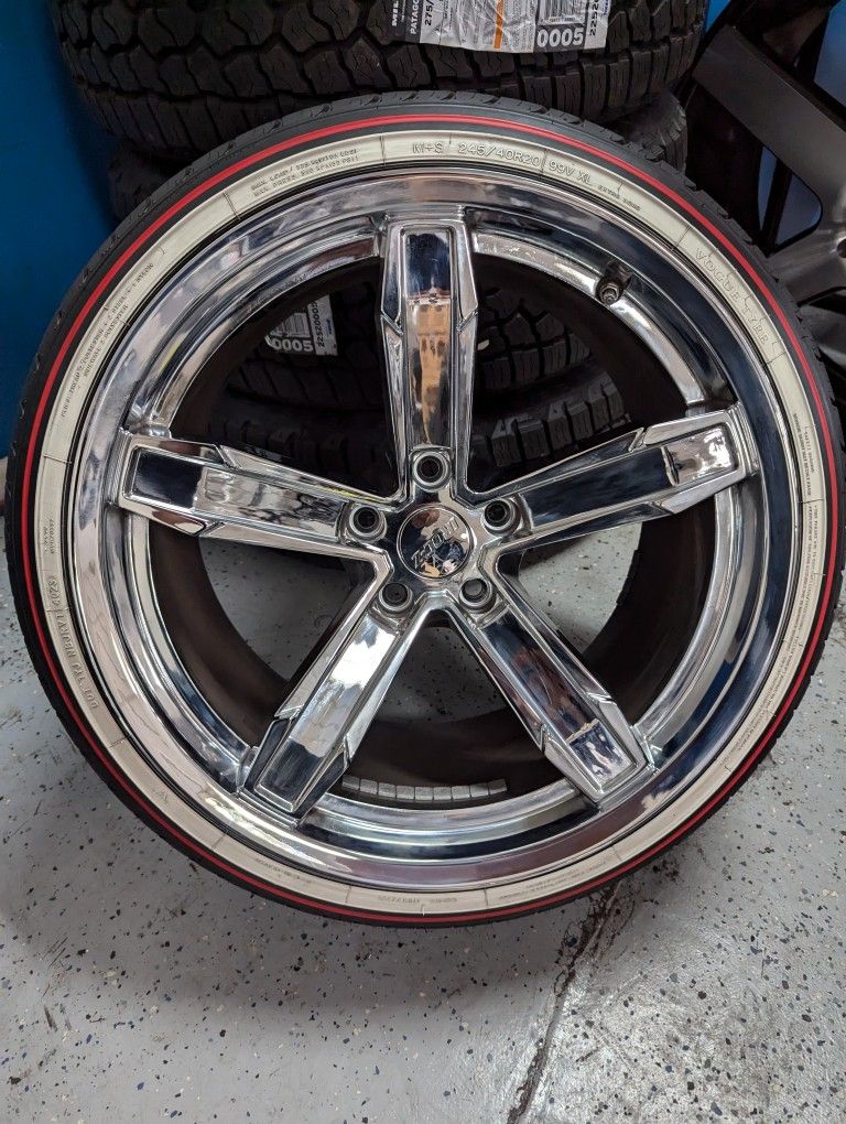 20" Chrome Wheels W Vougues Red W White Line - photo 3