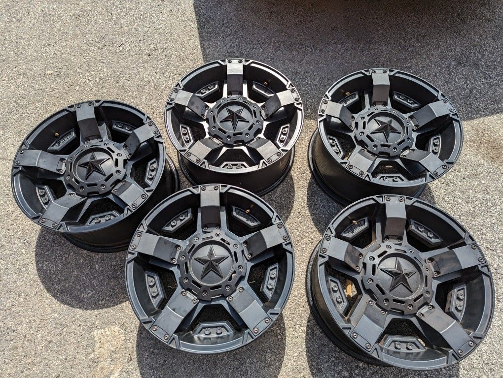 17" RockStar 17x9 5x127 Satin Black Wheels (Set of 5)