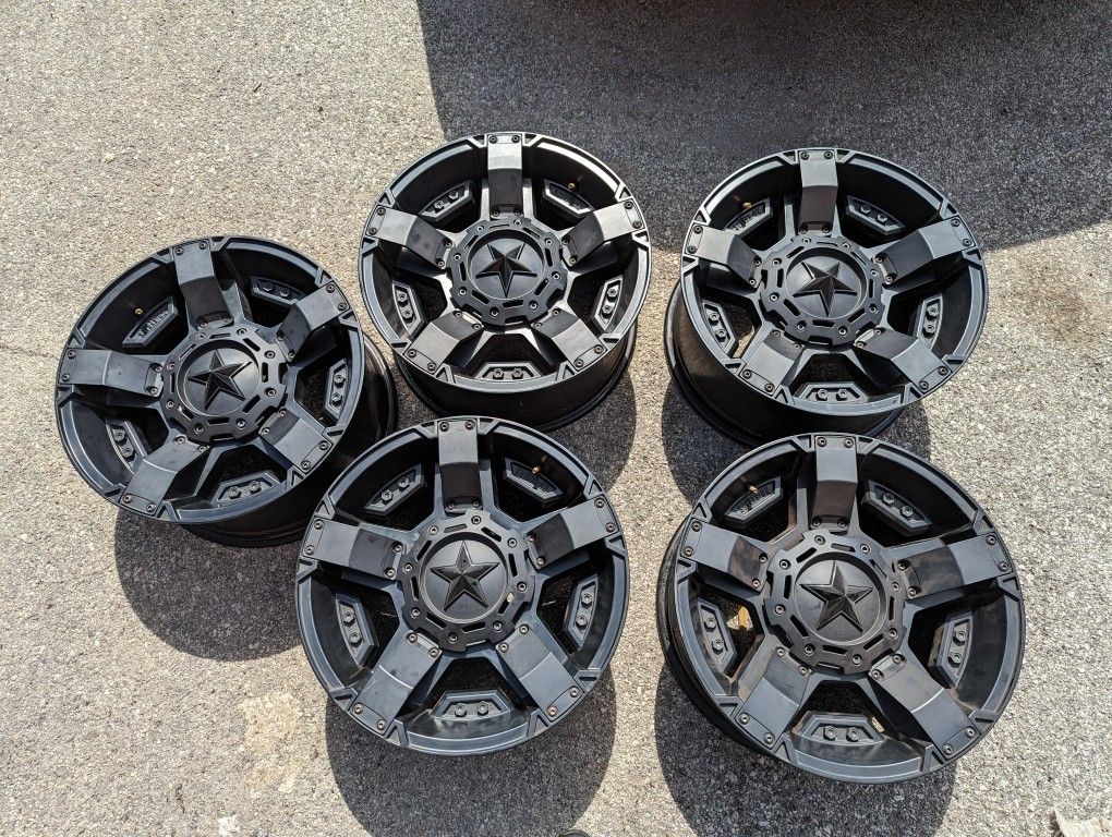 17" RockStar 17x9 5x127 Satin Black Wheels (Set of 5) - photo 2