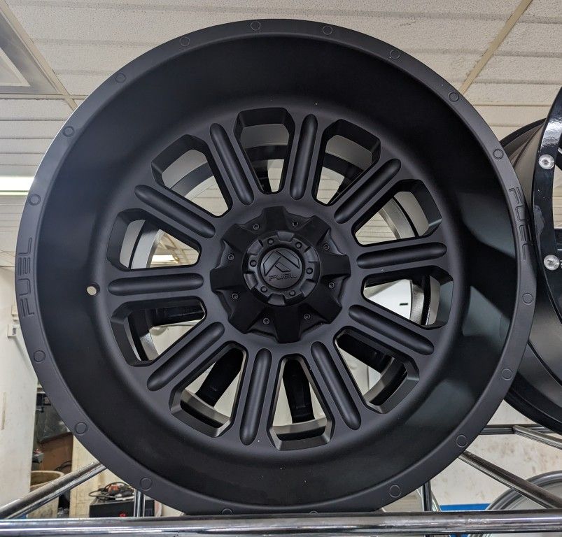 22x12 Fuel Wheels Powder Coated Satin Blk For Tundra Or Ram 5lug